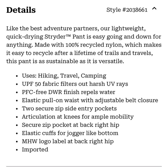 MOUNTAIN HARDWEAR ⭐️ Stryder pants - Picture 12 of 12